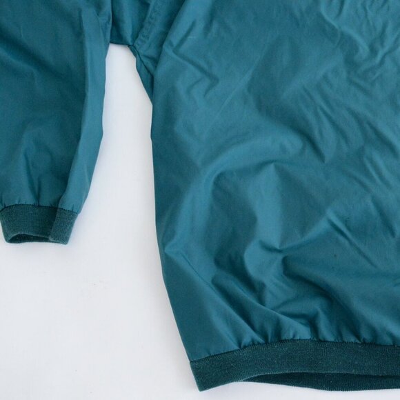 Vintage Hunter Green Nylon V Neck Golf Windbreaker Pull Over Jacket M-L - Picture 6 of 8